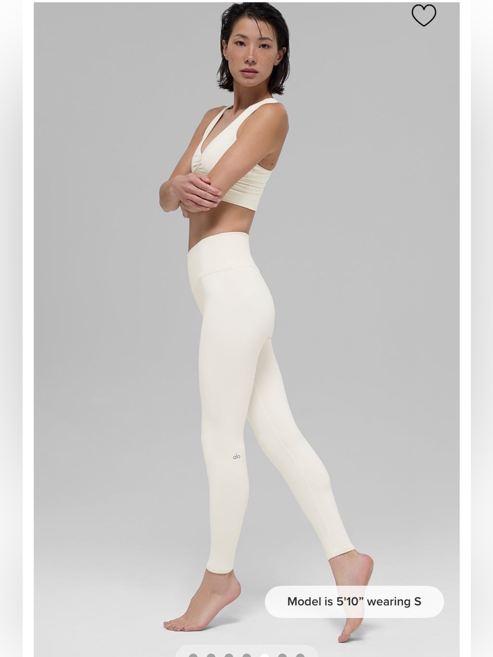 ALO Yoga High Rise Soft Ivory High-Waist Leggings - Size Small